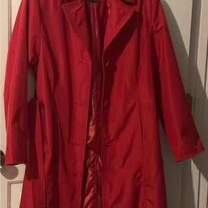Red lined lightweight coat